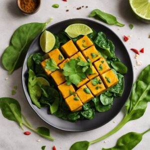 Curry Tofu with Spinach